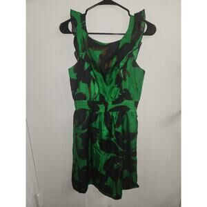 Molly New York floral leaves silk mini  dress 2